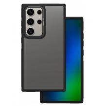 Луксозен гръб / кейс / Crystal Black Case за Samsung Galaxy S24 Ultra - черен мат / черен кант
