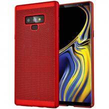 Луксозен твърд гръб за Samsung Galaxy Note 9 - червен / Grid