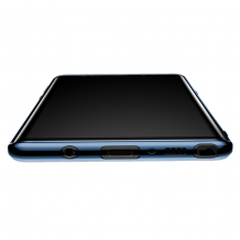 Луксозен силиконов калъф / гръб / TPU Baseus Shining Case за Samsung Galaxy Note 9 - прозрачен / син кант