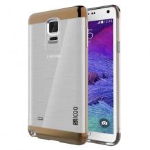Луксозен силиконов гръб Slicoo Hybrid за Samsung Galaxy Note 4 N910 / Samsung Galaxy Note 4 - меден / прозрачен