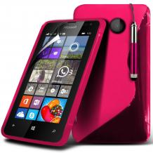 Силиконов калъф / гръб / TPU S-Line за Microsoft Lumia 435 - розов