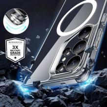 Луксозен силиконов калъф / гръб / Crystal Case с безжично зареждане MagSafe кейс за Samsung Galaxy S25 Ultra - прозрачен