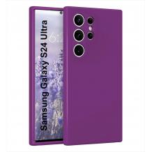 Силиконов калъф / гръб / TPU кейс за Samsung S24 Ultra 5G - лилав кейс със защита за камерата