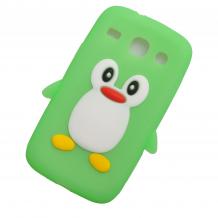 Силиконов калъф / гръб / TPU 3D за Samsung Galaxy Core I8260 / Samsung Core I8262 - Penguin / зелен пингвин