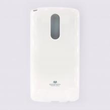 Луксозен силиконов калъф / гръб / TPU Mercury GOOSPERY Jelly Case за Lenovo K6 Note - бял