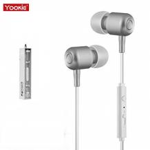 Стерео слушалки Yookie YK619 / handsfree / 3.5mm за смартфон - бели