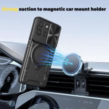 Удароустойчив твърд гръб / Кейс Defender Armor Ring Magnetic Holder lens cover Motorola Moto G37 - черен