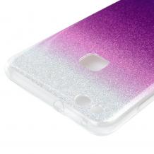 Силиконов калъф / гръб / TPU за Huawei P10 Lite - преливащ / сребристо и цикламено
