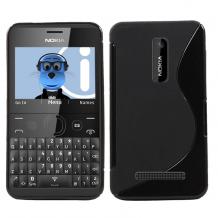 Силиконов калъф / гръб / TPU S-Line за Nokia Asha 210 - черен