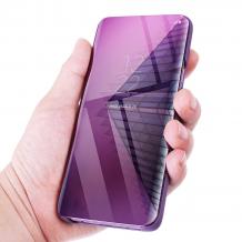 Луксозен калъф Clear View Cover с твърд гръб за Samsung Galaxy A6 Plus 2018 - лилав