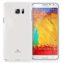 Луксозен силиконов калъф / кейс / TPU Mercury GOOSPERY Jelly Case за Samsung Galaxy Note 5 N920 / Samsung Note 5 - бял