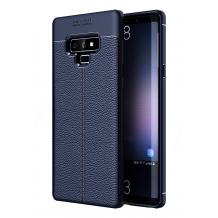 Луксозен силиконов калъф / гръб / TPU за Samsung Galaxy Note 9 - тъмно син / имитиращ кожа