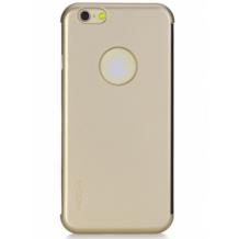 Луксозен кожен калъф тефтер ROCK Delight Series Dr.V за Apple iPhone 6 4.7" - черен / златен