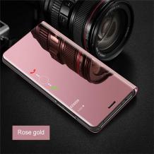 Луксозен калъф Clear View Cover с твърд гръб за Xiaomi Redmi Note 9T 5G - Rose Gold