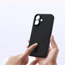 Луксозен гръб / кейс / Smooth Guard Silicone Case с безжично зареждане MagSafe за Apple iPhone 16 Plus (6.7) - черен