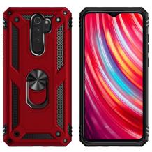 Силиконов гръб Spigen със стойка и магнитно захващане за Xiaomi Redmi Note 8 Pro - червен