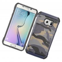 Твърд гръб със силиконов кант Camo Series за Samsung Galaxy S7 G930 - синьо-сив / камуфлаж