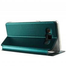 Луксозен калъф Flip тефтер S-View със стойка KALAIDENG Sun Series за Samsung Galaxy J1 - зелен