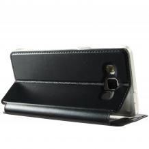 Луксозен калъф Flip тефтер S-View със стойка KALAIDENG Sun Series за Samsung Galaxy A5 SM-A500F / Samsung A5 - черен