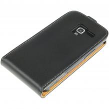 Кожен калъф тип Flip за Samsung Galaxy Ace 2 I8160 - черен