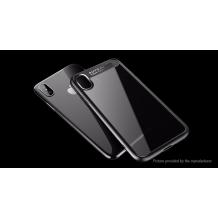 Луксозен стъклен твърд гръб Rock Clarity Serias за Apple iPhone X - черен 