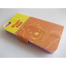 Кожен калъф Flip тефтер със стойка за Apple iPhone 5 / iPhone 5S - Winnie the Pooh / оранжев
