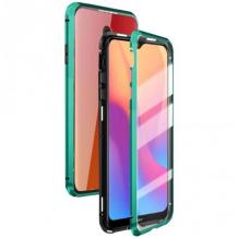 Магнитен калъф Bumper Case 360° FULL за Xiaomi Redmi Note 8T - прозрачен / зелена рамка