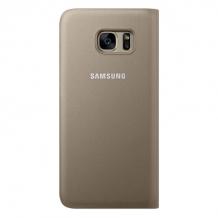 Оригинален калъф S View Cover EF-C930PB за Samsung Galaxy S7 G930 - златист