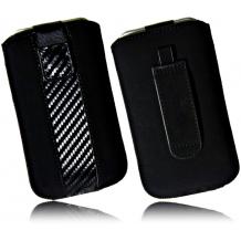 Велурен калъф с издърпване за Ericsson X8 - Carbon - черен