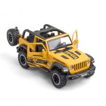 Метален джип с отварящи се врати капаци светлини и звуци Jeep Wrangler Rubicon 1:32