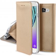 Калъф Magnet Case със стойка за Samsung Galaxy Xcover 4 G390 - златист / ромбове