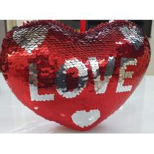 Плюшено сърце с пайети / Reversible Love Heart - среден размер 30 см