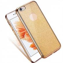 Луксозен силиконов калъф / гръб / TPU за Huawei P9 Lite - златист / брокат