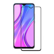 5D full cover Tempered glass Full Glue screen protector Xiaomi Redmi 9C / Извит стъклен скрийн протектор с лепило от вътрешната страна за Xiaomi Redmi 9C - черен