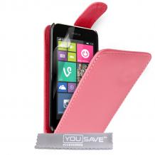 Кожен калъф Flip тефтер Flexi за Nokia Lumia 530 - розов