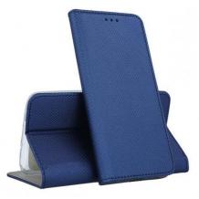 Кожен калъф Magnet Case със стойка за Samsung Galaxy A03s – тъмно син