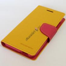 Кожен калъф Flip тефтер Mercury GOOSPERY Fancy Diary със стойка за Lenovo A1000 - жълто и цикламено