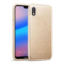 Силиконов калъф / гръб / TPU кейс за Samsung Galaxy A10 - златист / брокат