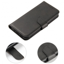 Луксозен кожен калъф Magnet Book със стойка за Samsung Galaxy S25 Plus - черен