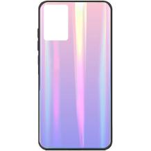 Луксозен стъклен твърд гръб Aurora кейс за Samsung Galaxy A52 4G / A52 5G / A52s 5G - преливащ / лилаво и розово