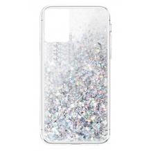 Луксозен твърд гръб / кейс / 3D Water Case за Samsung Galaxy A52 4G / A52 5G / A52s 5G - прозрачен / течен гръб с брокат / сребрист