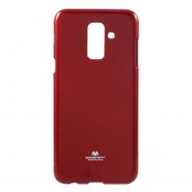 Луксозен силиконов калъф / гръб / TPU Mercury GOOSPERY Jelly Case за Samsung Galaxy A6 Plus 2018 - червен