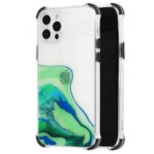 Удароустойчив силиконов калъф / гръб / TPU кейс Watercolor Case за Samsung Galaxy A72 / A72 5G - прозрачен със зелено