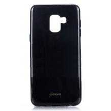 Луксозен силиконов калъф / гръб / TPU Roar LA-LA Glaze Series за Samsung Galaxy A8 2018 A530F - черен / брокат