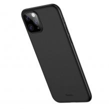 Луксозен силиконов калъф / гръб / TPU Baseus Wing Case за Apple iPhone 11 6.1'' - черен / мат