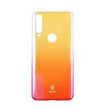 Луксозен гръб Baseus Glaze Case за Huawei Y7 2019 - преливащ / златисто и розов