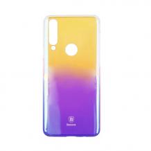 Луксозен гръб Baseus Glaze Case за Huawei Y7 2019 - преливащ / златисто и лилаво