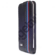 Оригинален кожен калъф Flip тефтер BMW за Apple iPhone 6 4.7"  - черен / Carbon