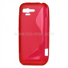 Силиконов калъф / гръб / ТПУ S-Line за HTC Rhyme - червен
