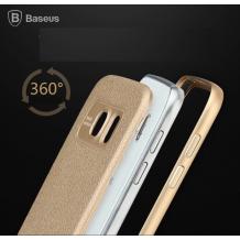 Метален бъмпер / Bumper / BASEUS Fusion Classic Series с твърд гръб за Samsung Galaxy S6 G920 - златен